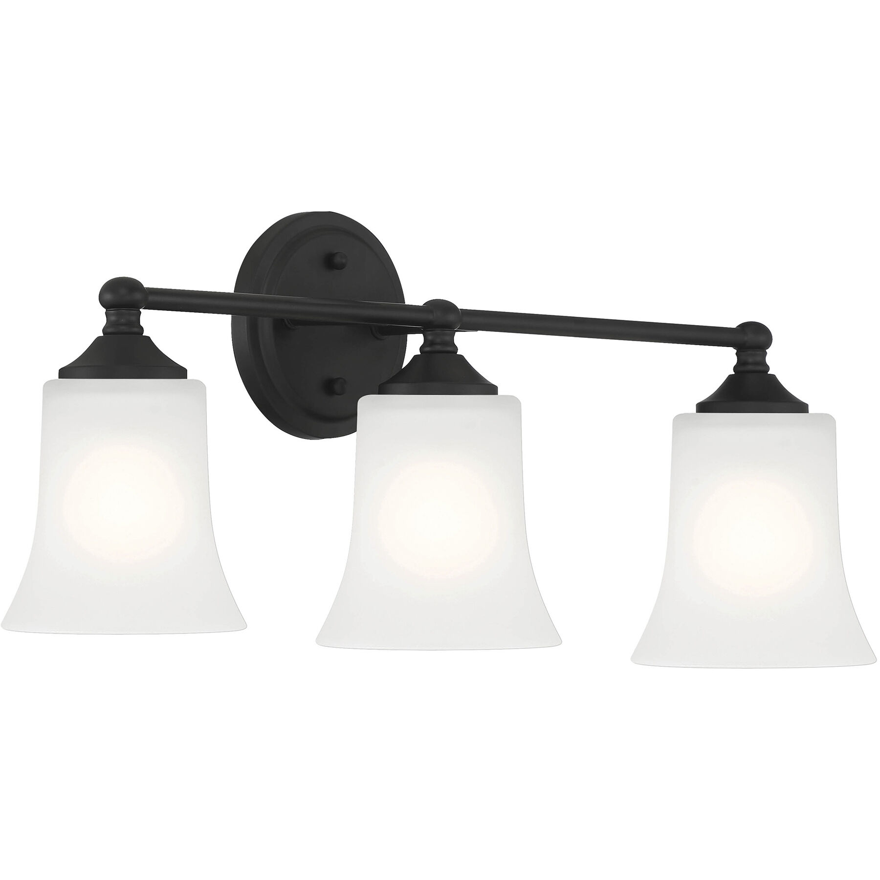 Bronson 3 Light 23 inch Matte Black Vanity Light Wall Light